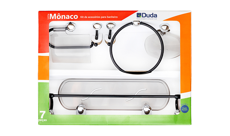 Preto detalhe cromado Kit 7 peças